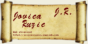 Jovica Ružić vizit kartica